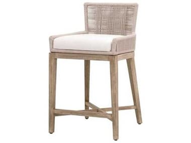 Essentials for Living Woven Mahogany Wood Counter Stool ESL6859CSOYSLPPRLNG