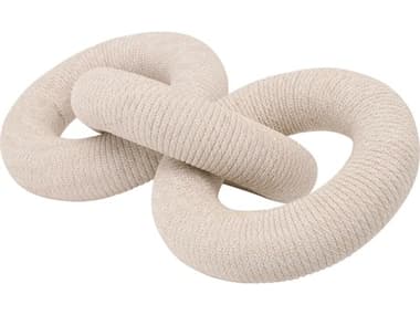 Essentials for Living Woven Crew Rope Link Natural & White Flat Rope Decorative Accent ESL6890NWHT