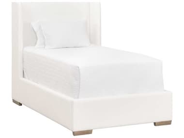 Essentials for Living Stitch & Hand Stewart White Oak Wood Upholstered Twin Panel Bed ESL7126TLPPRLNG