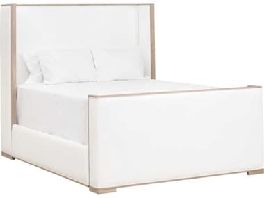 Essentials for Living Stitch & Hand Tailor White Oak Wood Upholstered Queen Panel Bed ESL71301LPPRLNG