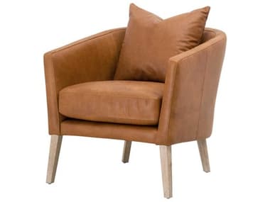 Essentials for Living Stitch & Hand Leather Accent Chair ESL7196UPWHBRNNG