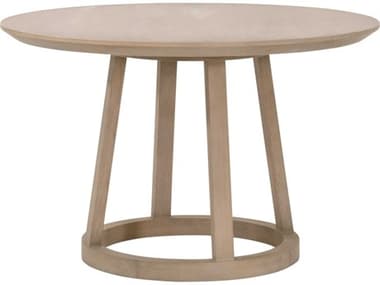 Essentials for Living Bella Antique Round Wood Reinforced Smoke Gray Oak Dining Table ESL8010SGRYOAK