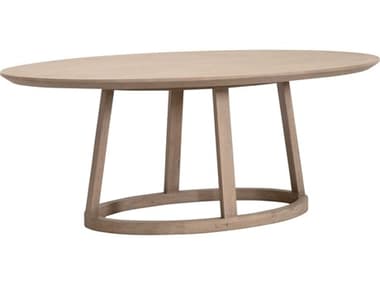 Essentials for Living Bella Antique Oval Wood Reinforced Smoke Gray Oak Dining Table ESL8011SGRYOAK