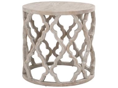 Essentials for Living Bella Antique Round End Table ESL8028LSGRYELM