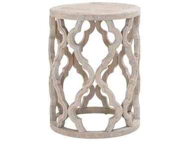 Essentials for Living Bella Antique Round End Table ESL8028SGRYELM