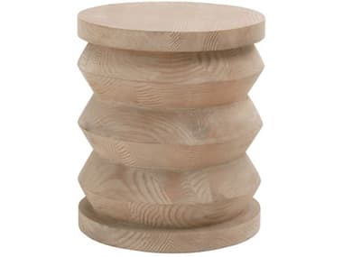 Essentials for Living Bella Antique Pier 16" Round Wood Smoke Gray Pine End Table ESL8029SGRYPNE