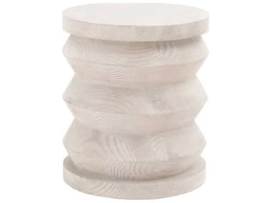 Essentials for Living Bella Antique White Wash Pine 16'' Wide Round Drum Table ESL8029WWPNE