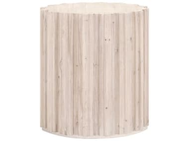 Essentials for Living Bella Antique White Wash Pine 22'' Wide Round Drum Table ESL8105WWPNE