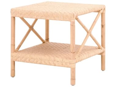 Essentials for Living Sample Palisades Square Natural Rattan End Table ESLZD0550