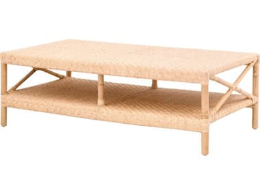 Essentials for Living Sample Palisades Rectangular Natural Rattan Coffee Table ESLZD0551
