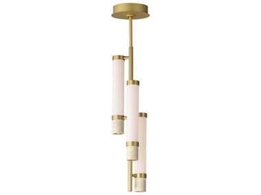 ET2 Travertine 7" 3-Light Gold Cylinder Mini Pendant ET2E1105301TVGLD