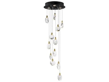 ET2 Pebble 16-Light Black Polished Gold Pendant ET2E11078122BKPG