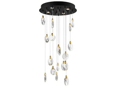 ET2 Pebble 22-Light Black Polished Gold Pendant ET2E11079122BKPG