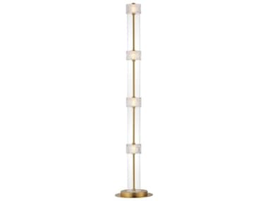 ET2 Elysian Natural Aged Brass Ripple Glass Floor Lamp ET2E11088124NAB