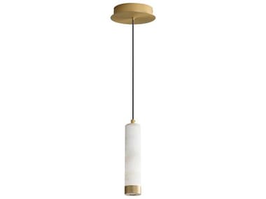 ET2 Aragon 1-Light White Alabaster Gold Cylinder Mini Pendant ET2E11202WAGLD
