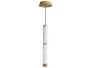 ET2 Aragon 2-Light White Alabaster Gold Cylinder Mini Pendant ET2E11204WAGLD