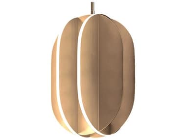 ET2 Interval 9" 1-Light Satin Brass LED Globe Linear Mini Pendant ET2E21486SBR