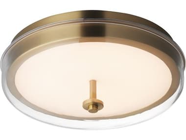 ET2 Voto 1-Light Natural Aged Brass Round Flush Mount ET2E2466018NAB