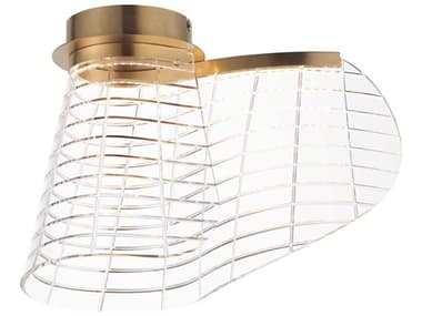 ET2 Tartan 1-Light Brushed Champagne Gold Flush Mount ET2E2481082BCN