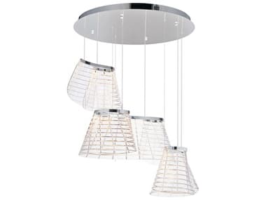 ET2 Tartan 3-Light Polished Chrome Pendant ET2E2481682PC