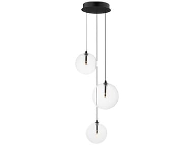 ET2 Global 3-Light Black Globe Mini Pendant ET2E2507318BK