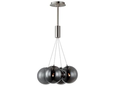 ET2 Burst 4-Light Satin Nickel Globe Pendant ET2E25084142SN