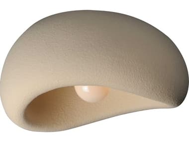 ET2 Moeraki 1-Light Oyster Off White Dome Flush Mount ET2E25180OY