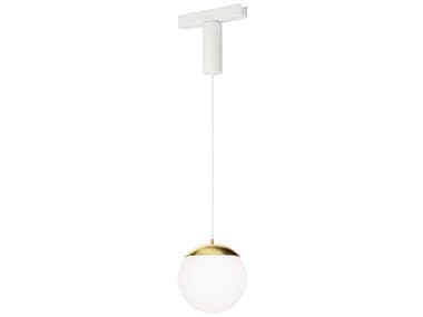 ET 1-Light White Natural Aged Brass Globe Track & Rail Light ET2ETL31013WTNAB