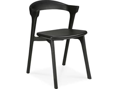 Ethnicraft Oak Black and Black Leather Dining Chair ETH51492