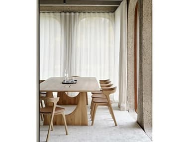 Ethnicraft Geometric Oak Wood Dining Room Set ETHGEOMETRICDININGSET6