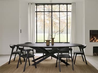 Ethnicraft Mikado Oak Wood Dining Room Set ETHMIKADODININGSET4