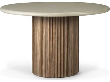Ethnicraft Outdoor Roller Max Concrete And Reclaimed Teak Dining Table ETO11216