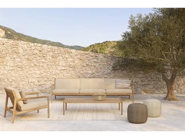 Ethnicraft Outdoor Jack Teak Cushion Lounge Set ETOJACKLIVINGSET11