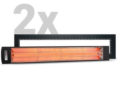 Eurofase Heating (2) 6000 Watt 61&quot; Electric Black Patio Heater And (2) 61&quot; Flush Mount Kit Patio Heater Set EUHBUNDLE13