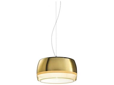 Eurofase Zani 15" 1-Light Chrome Gold Drum Pendant EUL30454019