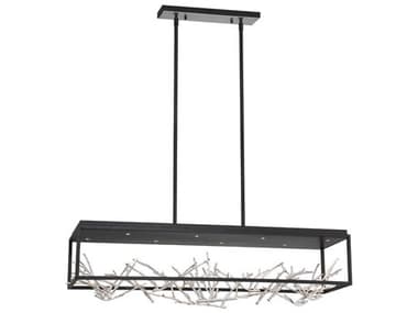 Eurofase Aerie 8-Light Black Geometric Linear Island Pendant EUL35642023