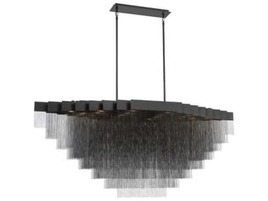 Eurofase Bloomfield 28-Light Black Geometric Island Pendant EUL37097023