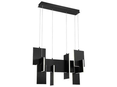 Eurofase Coburg 1-Light Black Geometric Linear Island Pendant EUL37345025