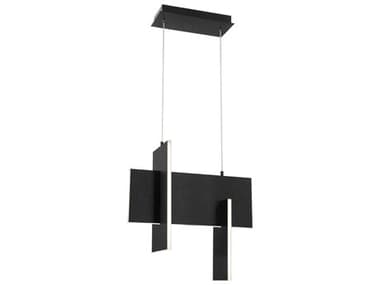 Eurofase Coburg 1-Light Black Geometric Linear Island Pendant EUL37346027