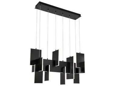 Eurofase Coburg 1-Light Black Geometric Linear Island Pendant EUL38044021