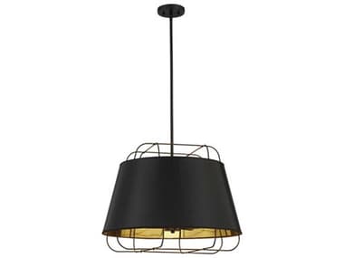 Eurofase Tura 24" 6-Light Black Gold Pendant EUL38145025