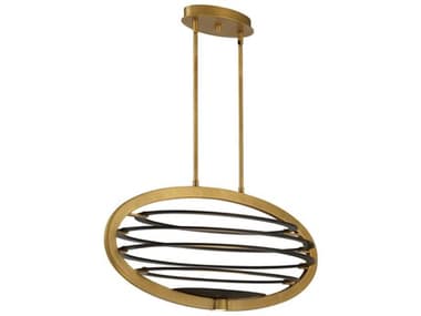 Eurofase Ombra 35" 2-Light Brass Geometric Island Pendant EUL38153013