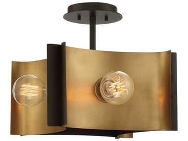 Eurofase Metallo 17" 4-Light Nature Brass Bronze Semi Flush Mount EUL38154027