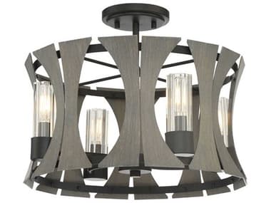 Eurofase Pennino 16" 4-Light Black Gray Semi Flush Mount EUL38162015