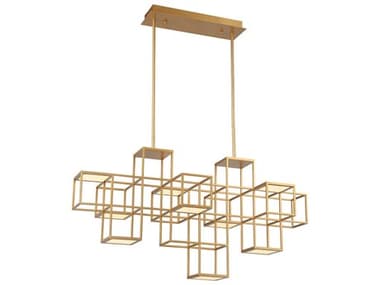 Eurofase Ferro 1-Light Gold Geometric Island Pendant EUL38258015