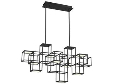 Eurofase Ferro 40" 1-Light Black Geometric Island Pendant EUL38258026