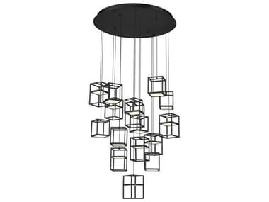 Eurofase Ferro 1-Light Black Geometric Pendant EUL38259023