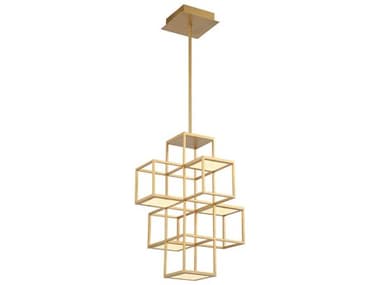 Eurofase Ferro 15" 1-Light Gold Geometric Pendant EUL38260018