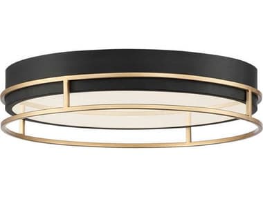 Eurofase Grafice 17" Black Brass Round Flush Mount EUL39408013