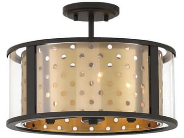 Eurofase Grado 3-Light Gold Drum Semi Flush Mount EUL39415028